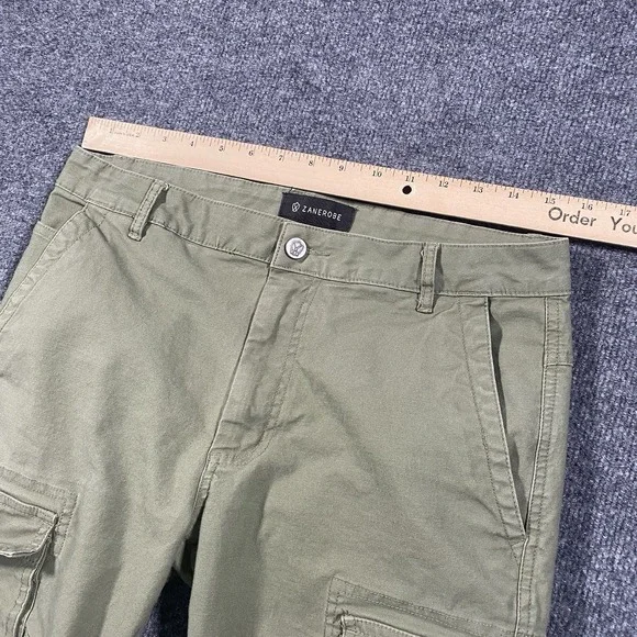 Zanerobe Stretch Cargo Jogger Pants Mens 30x30 Military Green Tapered Leg - Picture 7 of 12